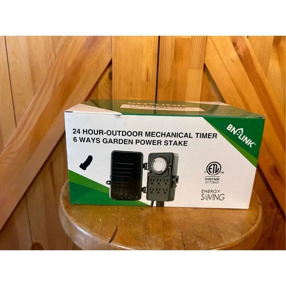 BN-LINK 24 Hour Outdoor Mechanical Timer 6 Ways Garden Power Stake Waterproof (7